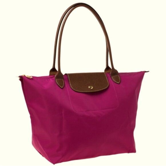 Longchamp Large Le Pliage Tote Bag in Fuchsia Magenta - Picture 1 of 15